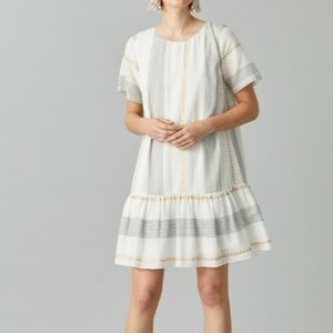 Megan Park adeline white gold dress
